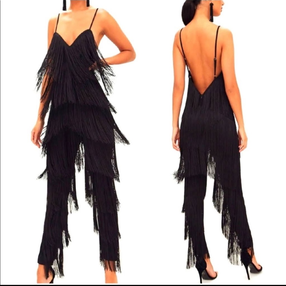 Pretty little thing fringe jumpsuit